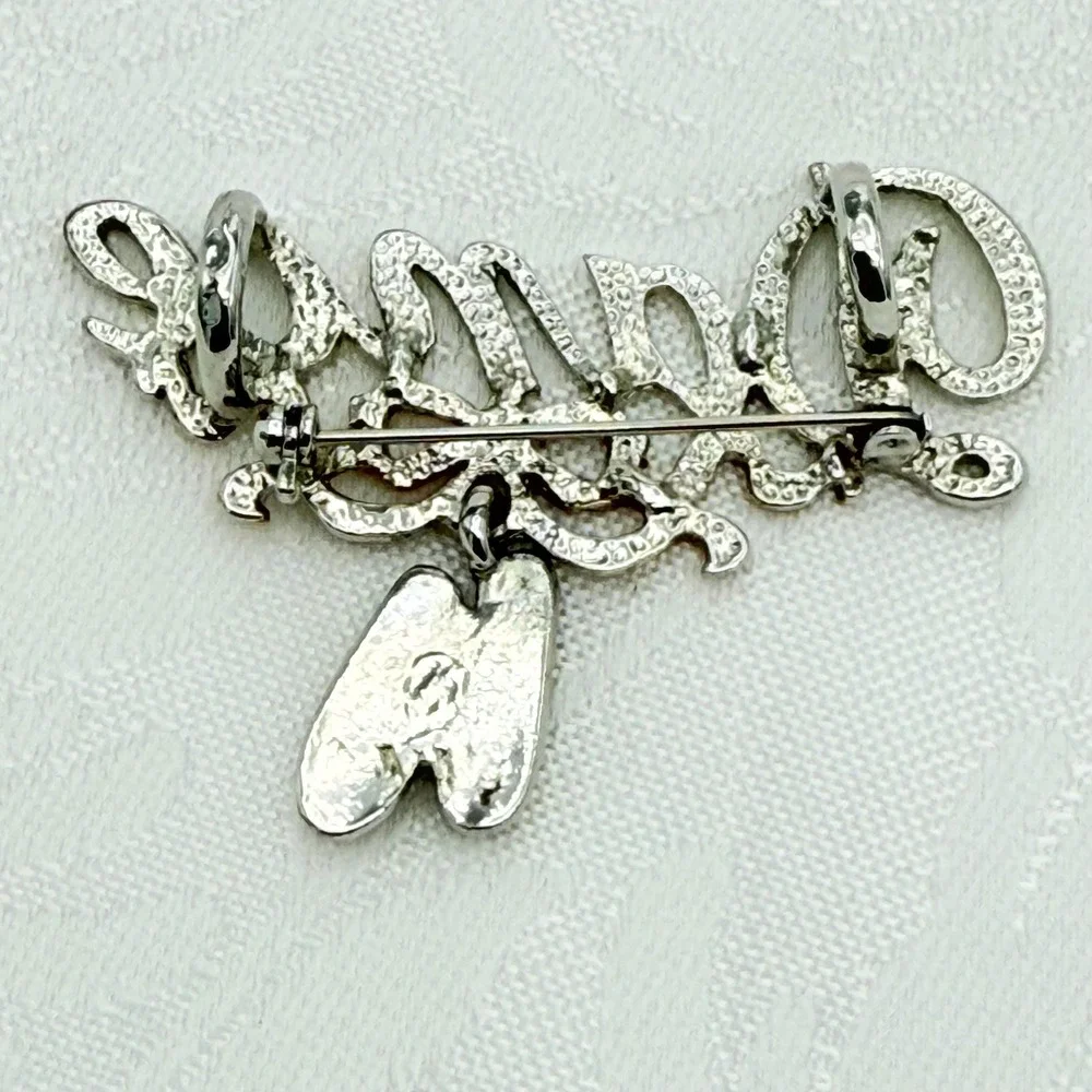Vintage Mixed Silver and Gold Tone DANCE Bow Ballet Slippers Pin Brooch Pendant